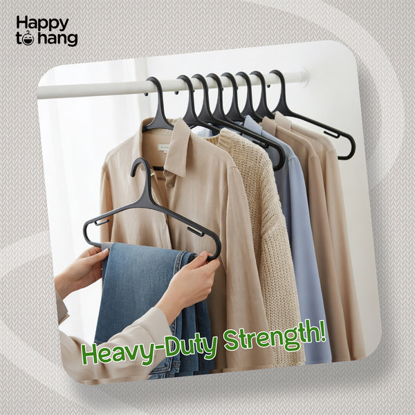 Teeser Clothes Hangers Black – Pack of 16