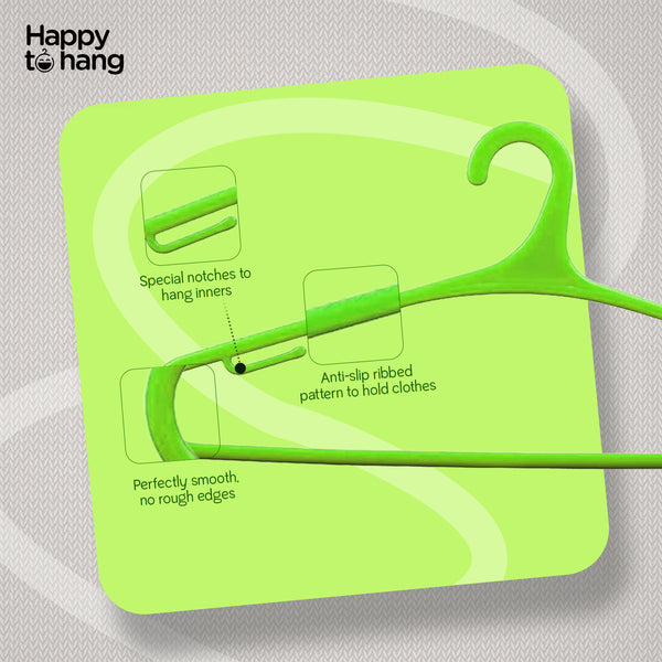 Teeser Clothes Hangers Green – Pack of 10