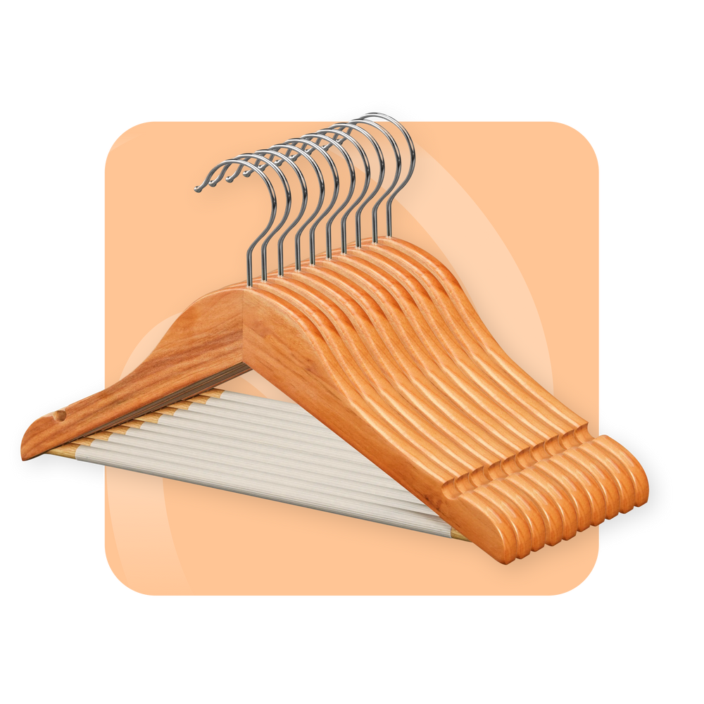 Timber Wooden Hanger – Set of 10