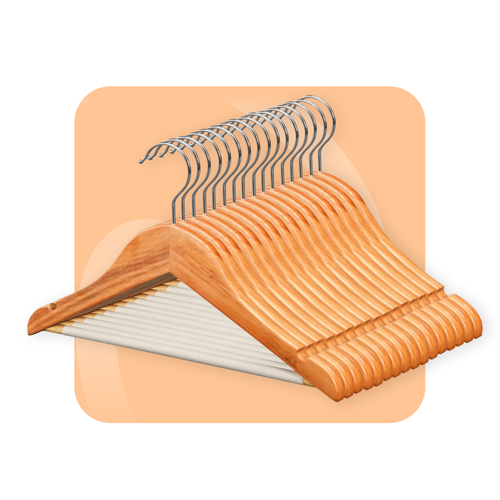 Timber Wooden Hanger – Set of 16