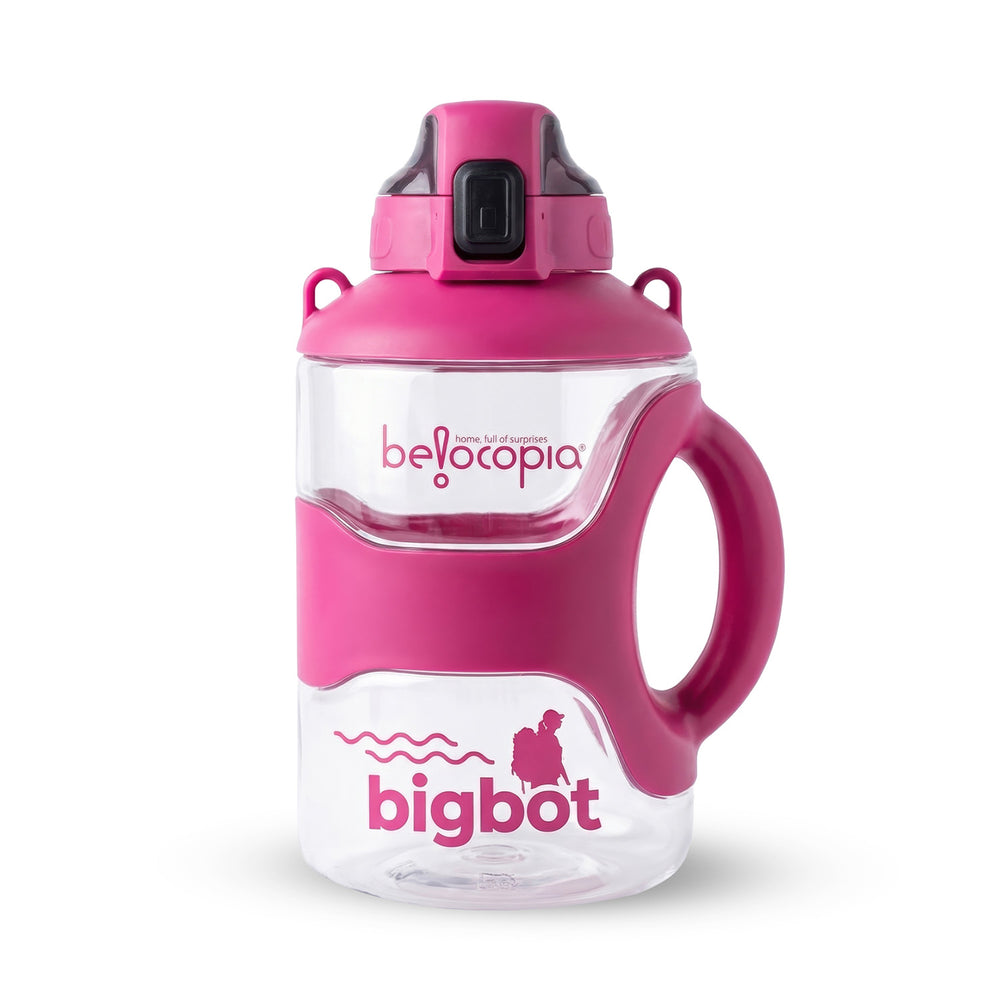 Bigbot Gym Water Bottle 2.2 Litre (2200ml) | Pink | BPA-Free, Leakproof Sports Bottle with Handle Grip | Large Capacity Workout Bottle for Gym, Bodybuilding, Running & Outdoor Use