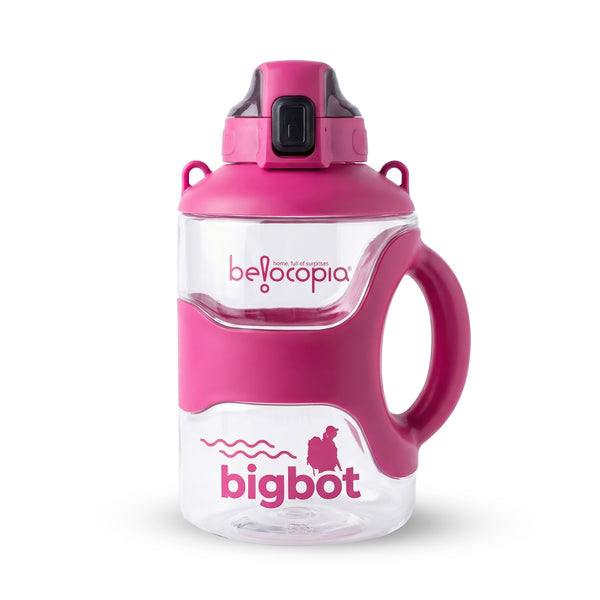 Bigbot Gym Water Bottle 2.2 Litre (2200ml) | Pink | BPA-Free, Leakproof Sports Bottle with Handle Grip | Large Capacity Workout Bottle for Gym, Bodybuilding, Running & Outdoor Use