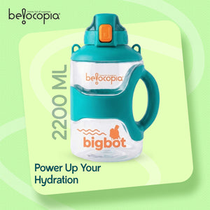 Bigbot Gym Water Bottle 2.2 Litre (2200ml) | Teal | BPA-Free, Leakproof Sports Bottle with Handle Grip | Large Capacity Workout Bottle for Gym, Bodybuilding, Running & Outdoor Use