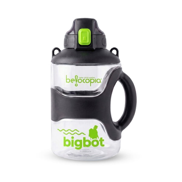 Bigbot Gym Water Bottle 2.2 Litre (2200ml) | Black | BPA-Free, Leakproof Sports Bottle with Handle Grip | Large Capacity Workout Bottle for Gym, Bodybuilding, Running & Outdoor Use
