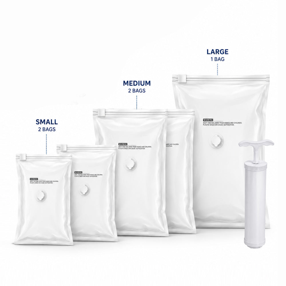Balocopia Squeezo Vaccuum Bags 2 Small, 2 Medium, 1 Large