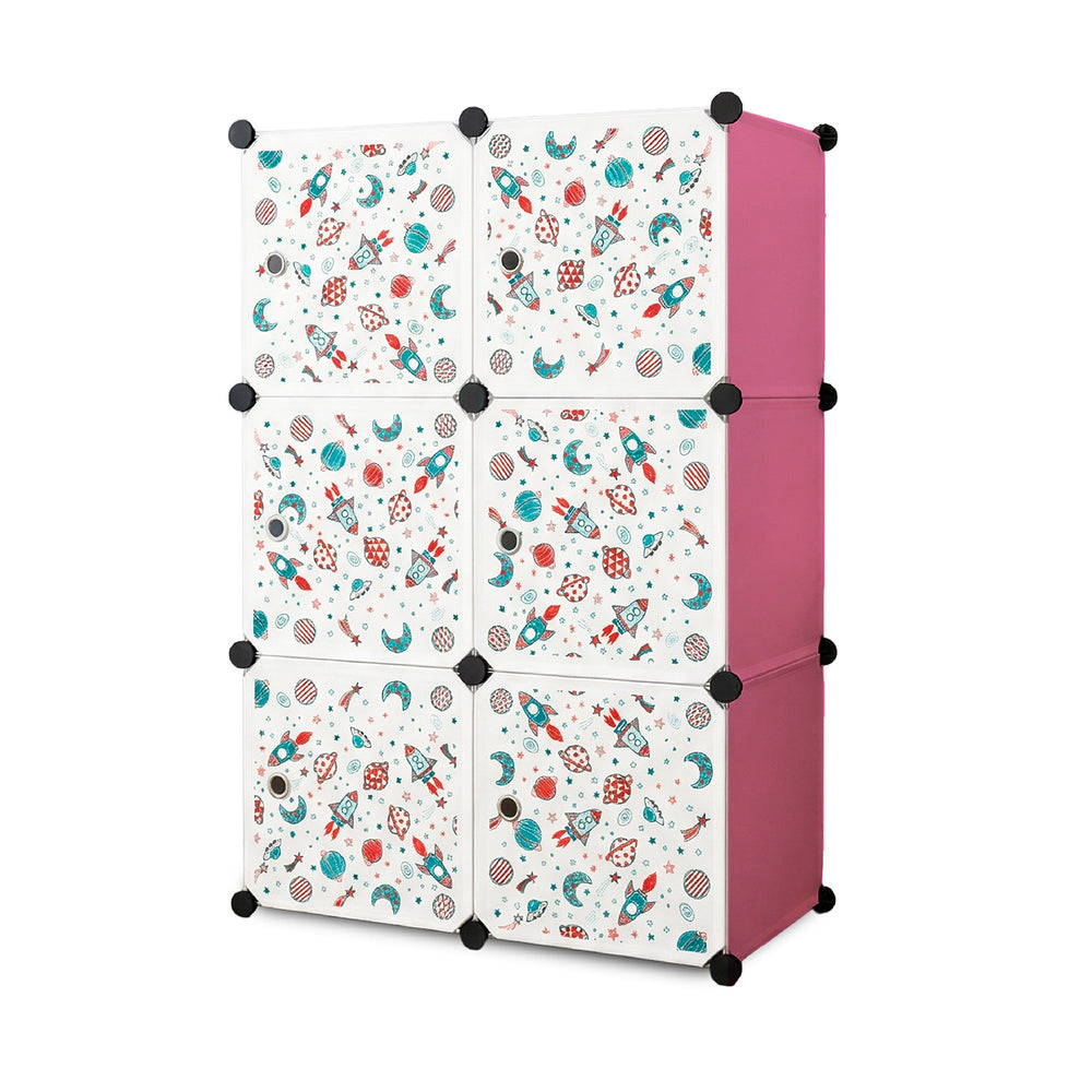 BELOCOPIA EZ STOR Plastic Wardrobe | 6 Cube | Pink
