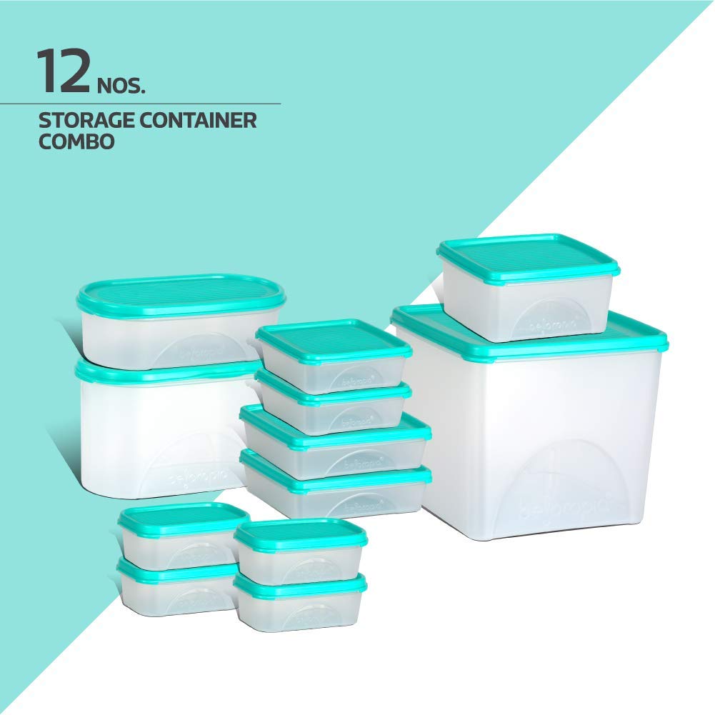 Belocopia-12-Piece-Kitchen-Storage-Container-Set-(8.85-L),-Aqua-Green