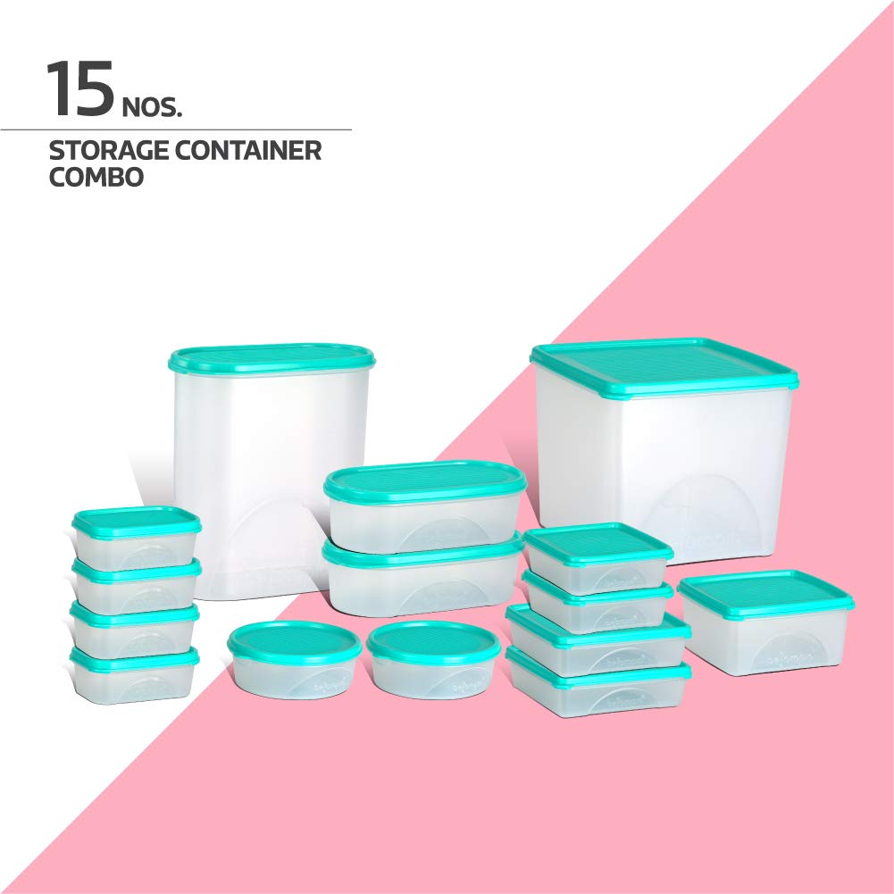 Belocopia-15-Piece-Kitchen-Storage-Container-Se-(11.25 L), Aqua Green