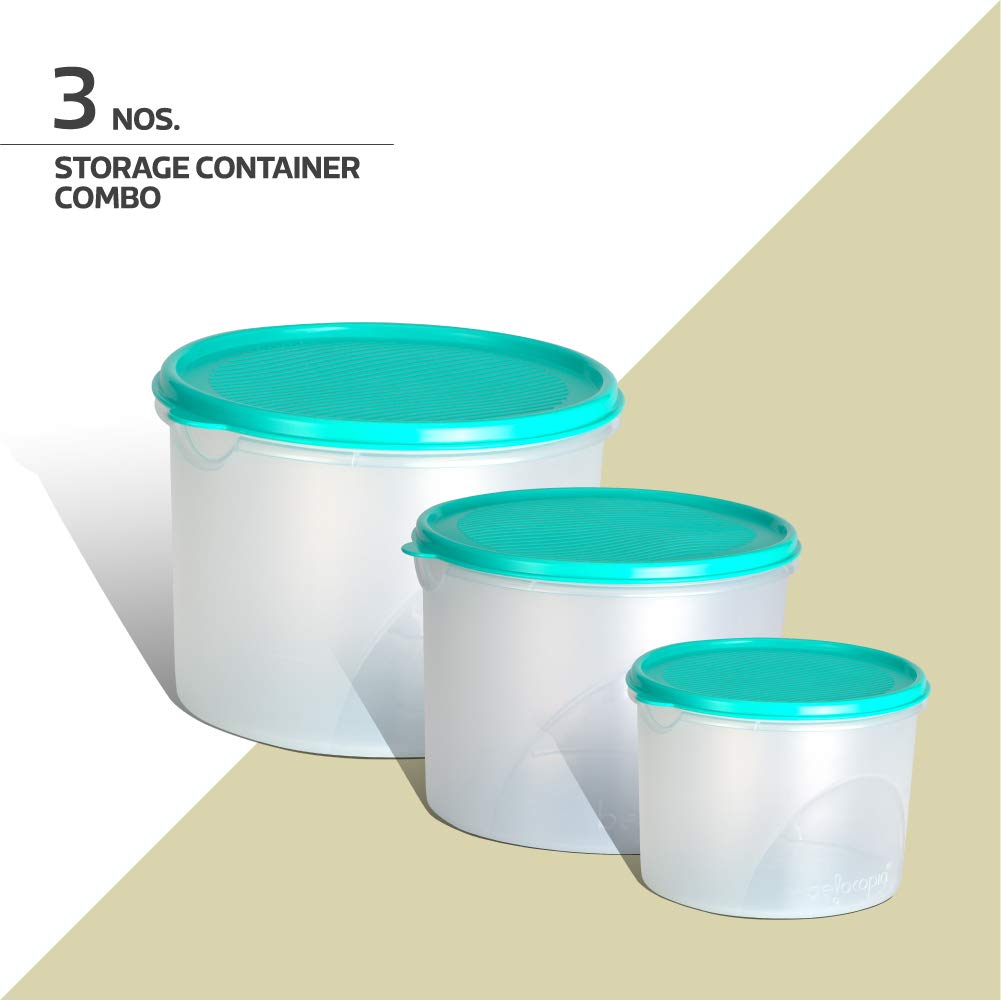 Belocopia-3-Piece-Round-Kitchen-Storage-Container-Set-(8.6-L),-Aqua-Green
