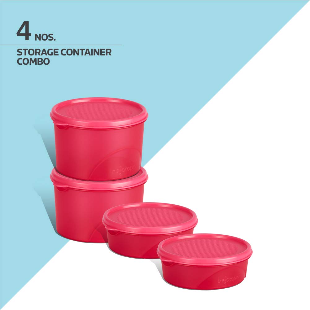 Belocopia-4-Piece-Round-Easy-Pick-Container-Set-(1.5-L),-Pink