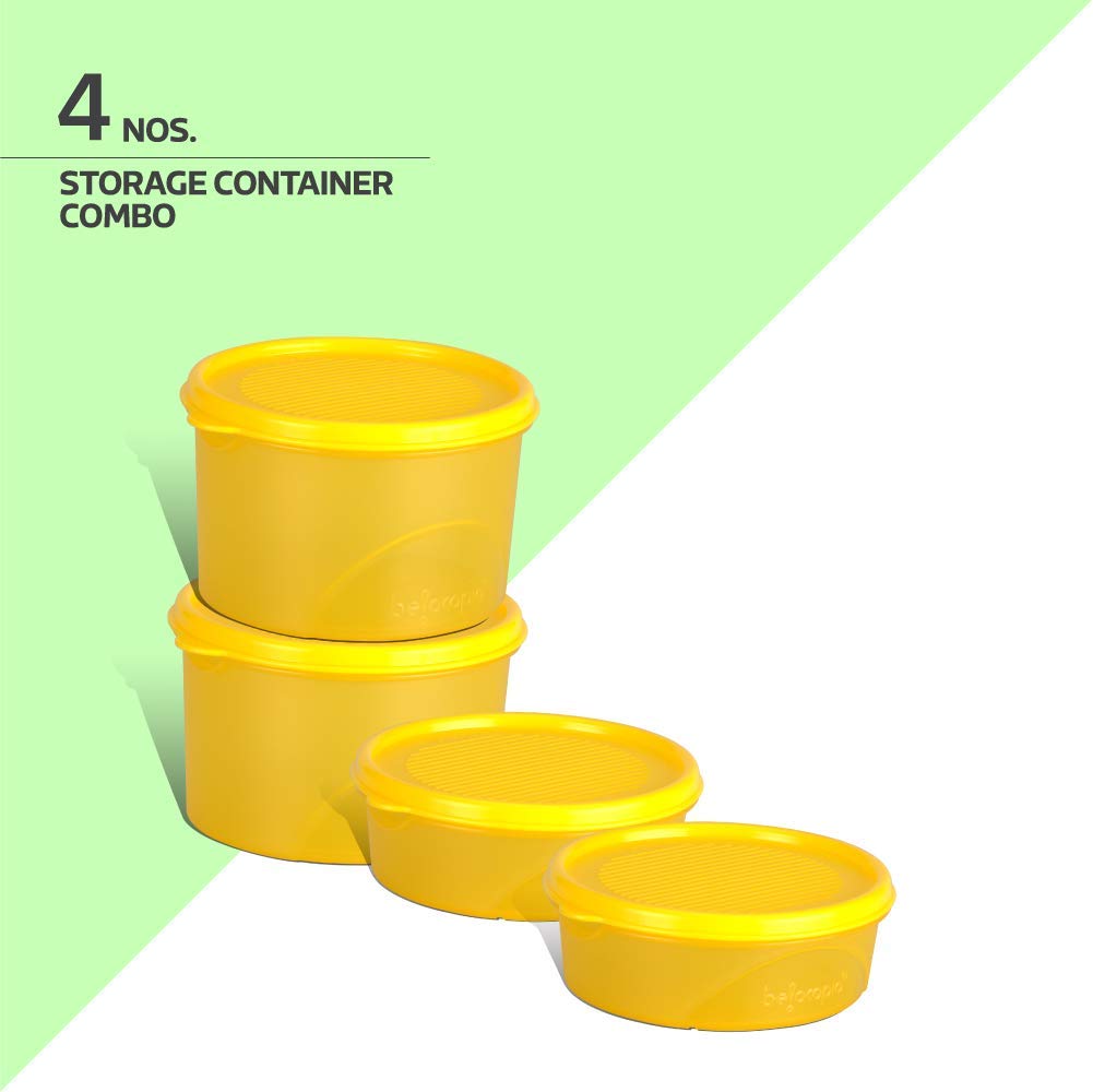 Belocopia-4-Piece-Round-Easy-Pick-Container-Set-(1.5-L),-Yellow