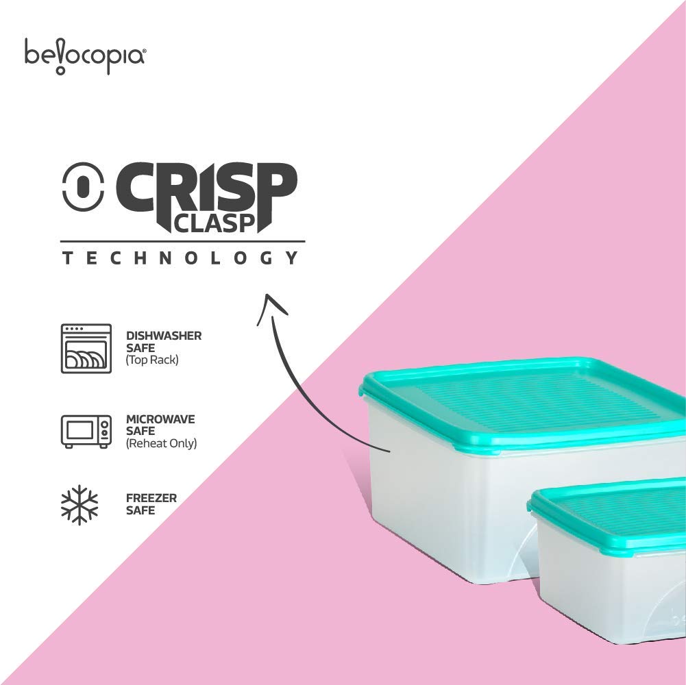 Belocopia-4-Piece-Square-Kitchen-Storage-Container-Set-(5.35-L),-crisp-clasp