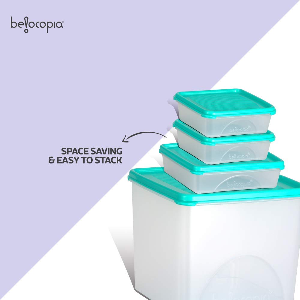 Belocopia-6-Piece-Square-Kitchen-Storage-Container-Set-(7.2-L),-Aqua-Green-virgin