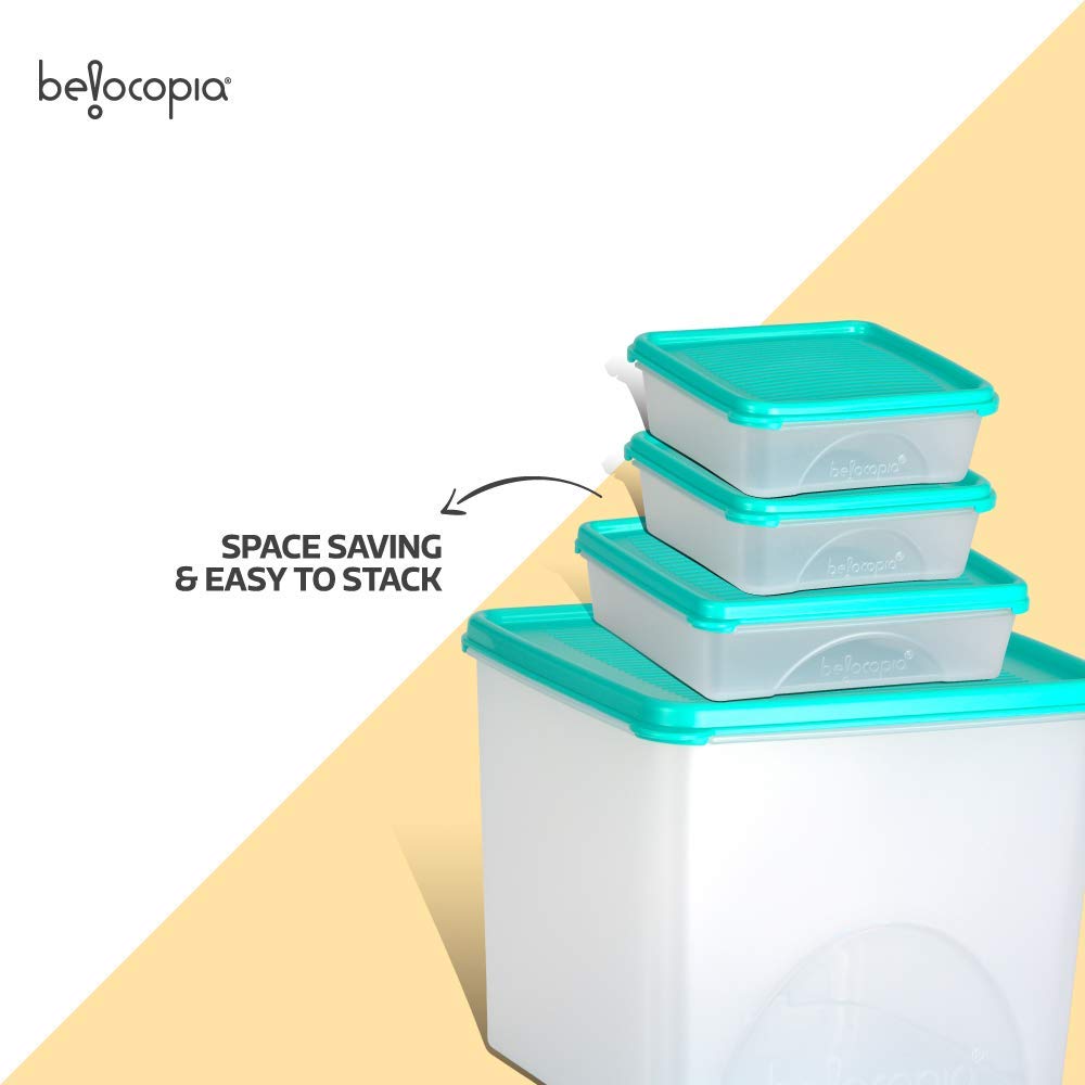 Belocopia-8-Piece-Kitchen-Storage-Container-Set-(6-L),-Aqua-Green-space