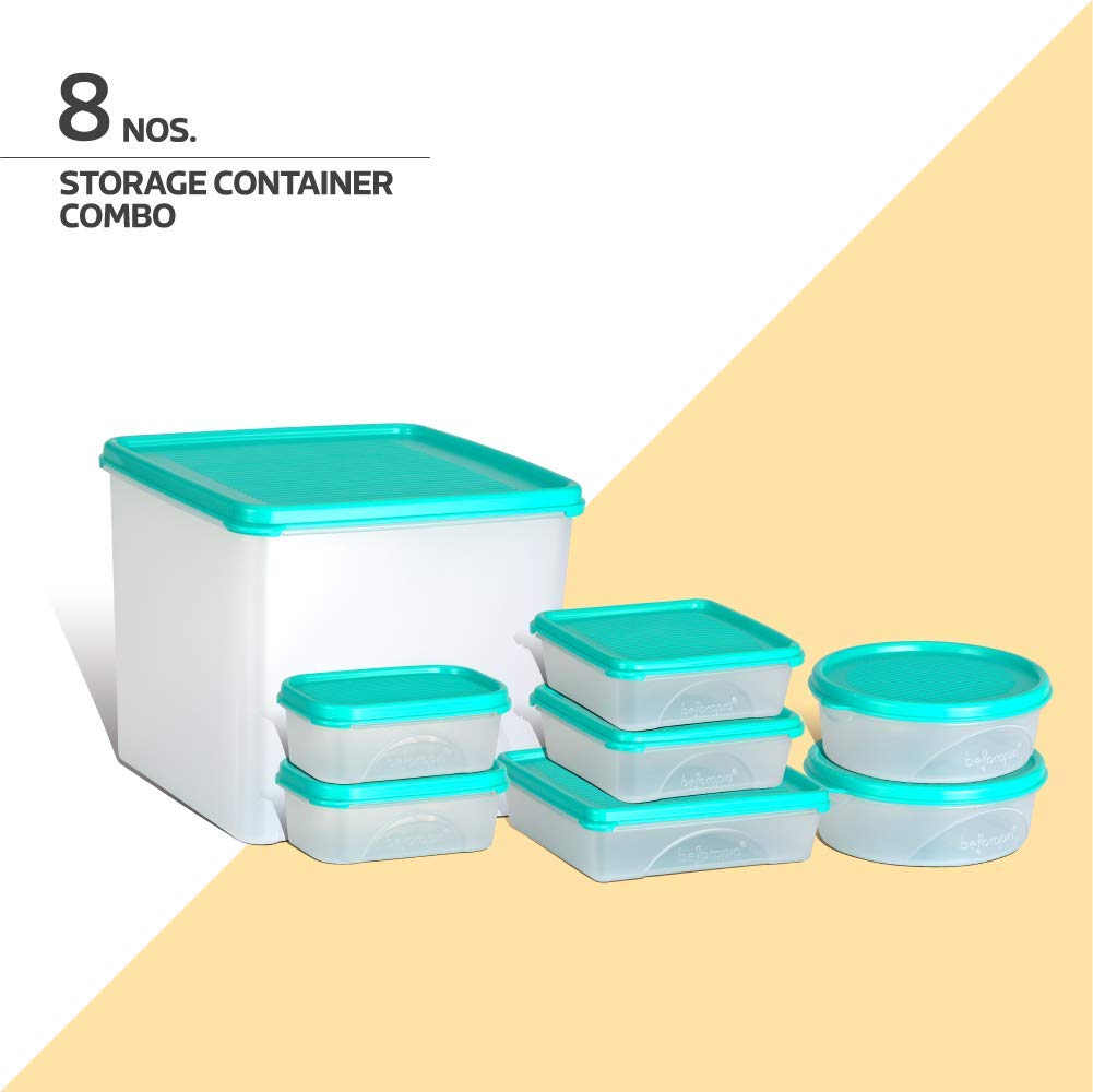 Belocopia-8-Piece-Kitchen-Storage-Container-Set-(6-L),-Aqua-Green