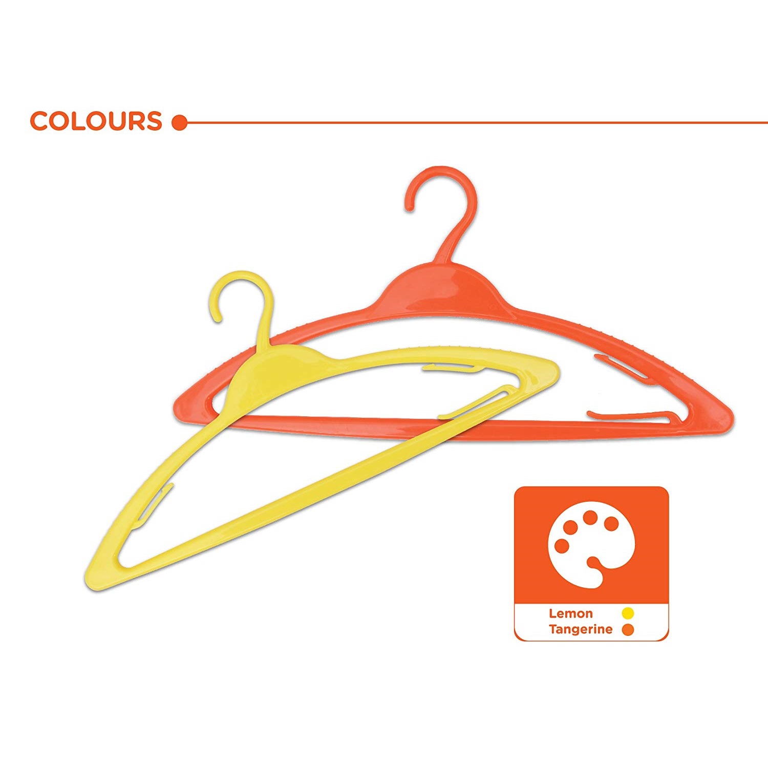 Happy-To-Hang-Amaze-6+6-Piece-Polypropylene-Hangers,-Yellow-and-Orange-color
